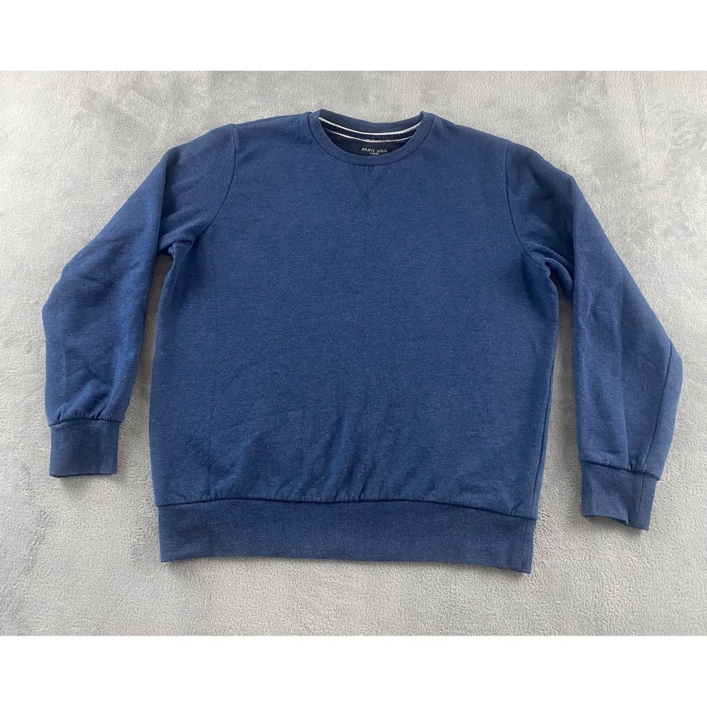Brave Soul London Mens Navy Blue Marl Crewneck Sweatshirt MSS-69JONES Size M